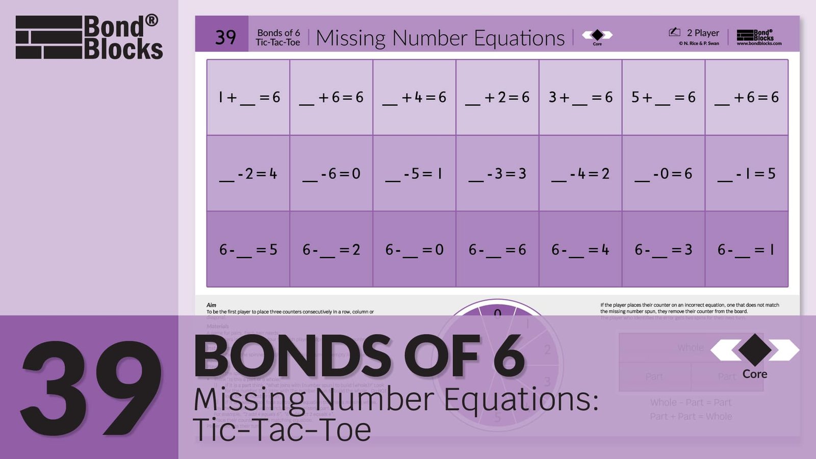 39.1 Missing Number Equations Tic Tac Toe