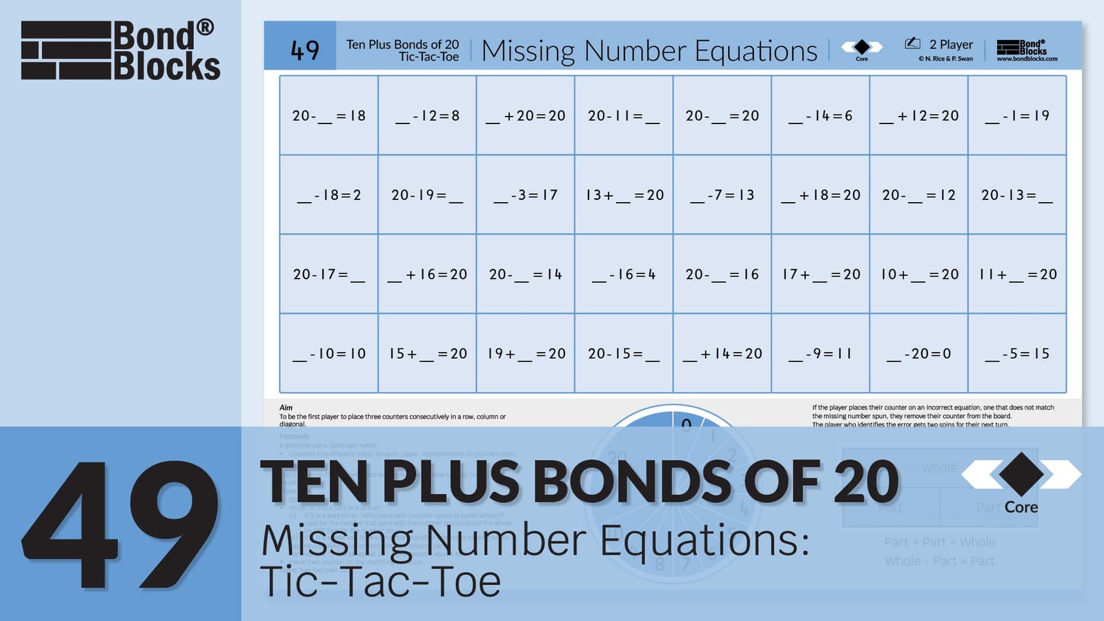 49.1 Missing Number Equations Tic Tac Toe