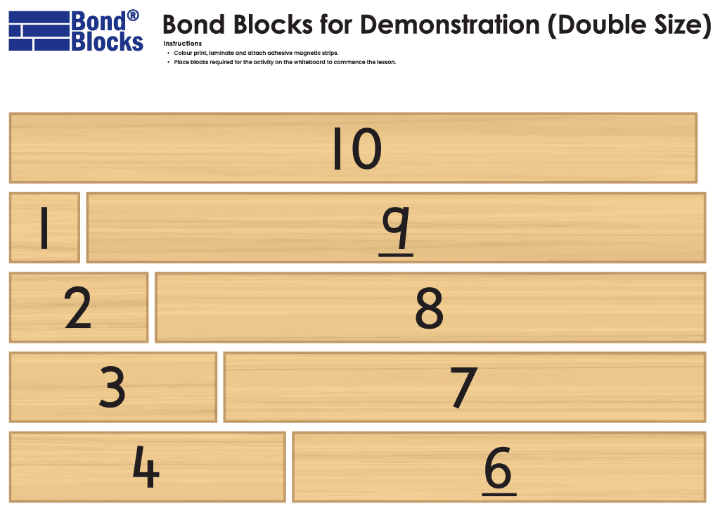 Enlarged Paper Bond Blocks - Bond Blocks Maths Intervention Program